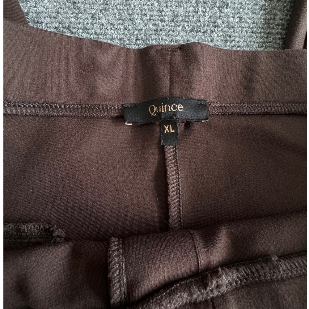 Quince Ultra-Stretch Ponte Straight Leg Pants Brown XL X-Petite - Picture 4 of 7